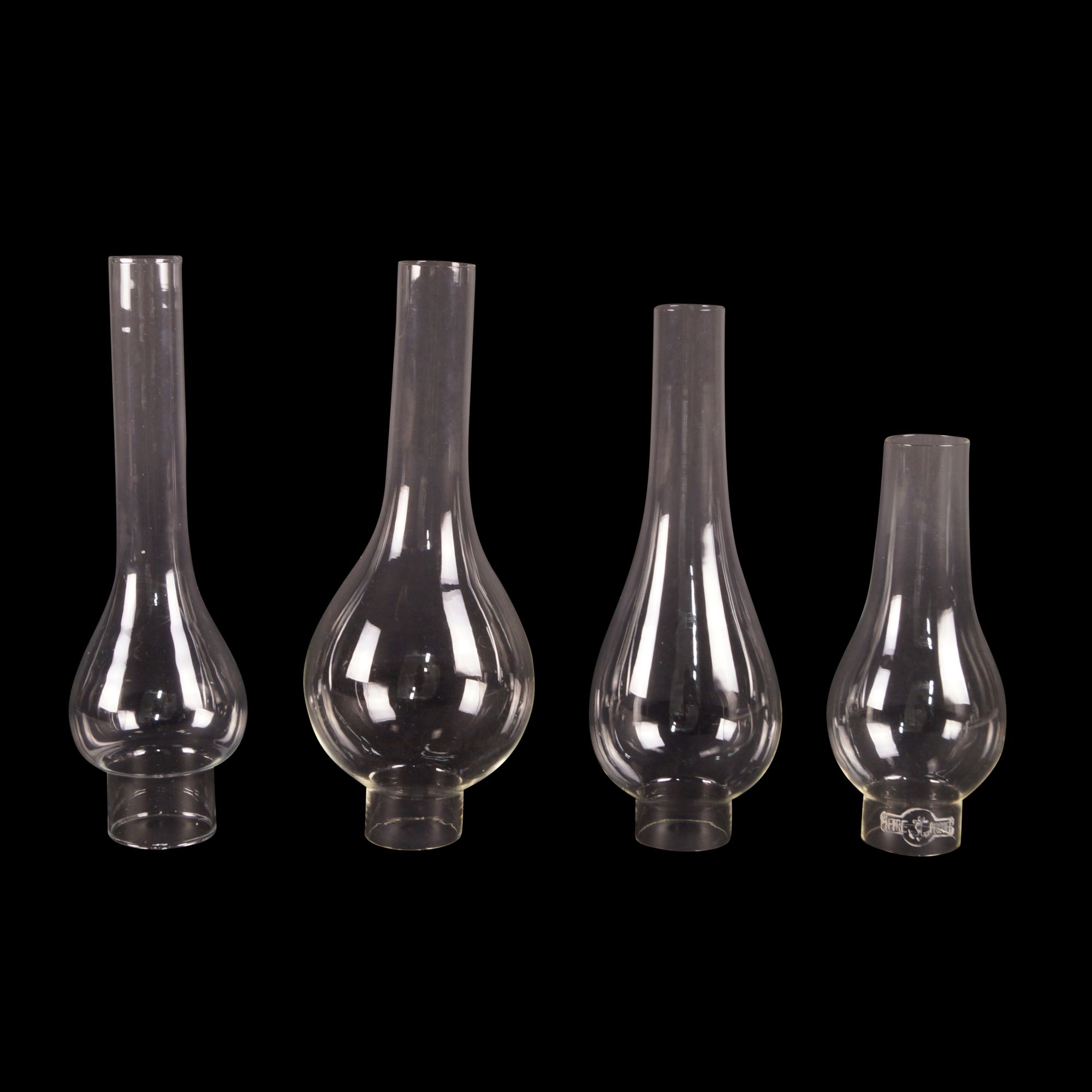 Bulge oil lamp chimneys Old Flames Ltd