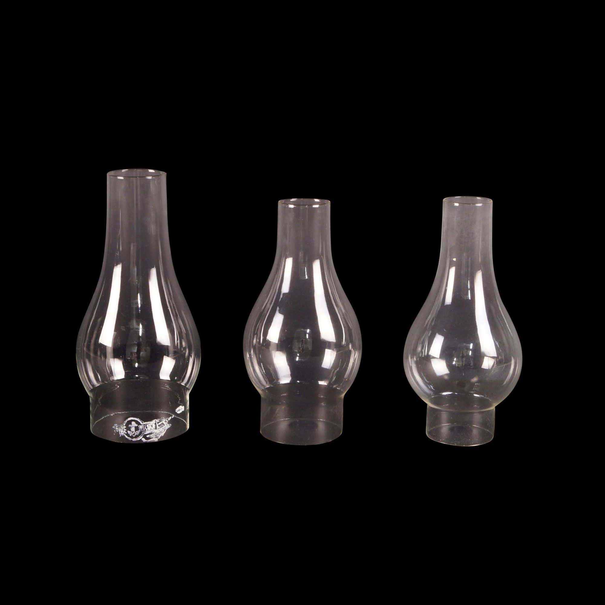 Bulge comet oil lamp chimneys Old Flames Ltd