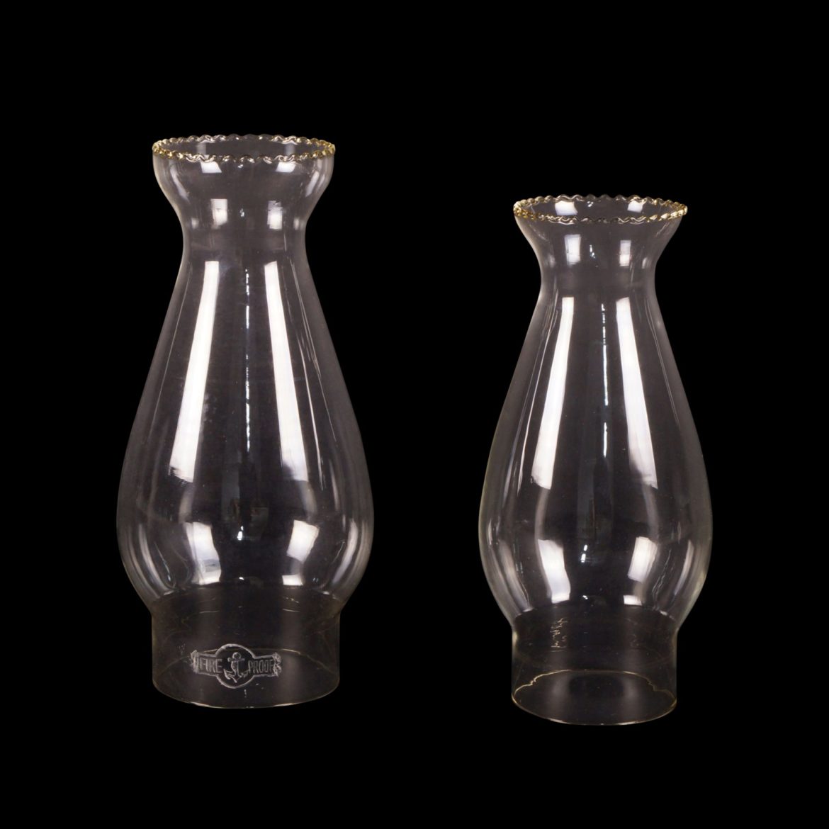 Bulge oil lamp chimneys Old Flames Ltd