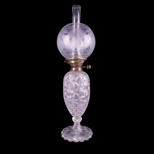 Fine Cut Crystal Vase Base And Matching Fount With Hinks No 2