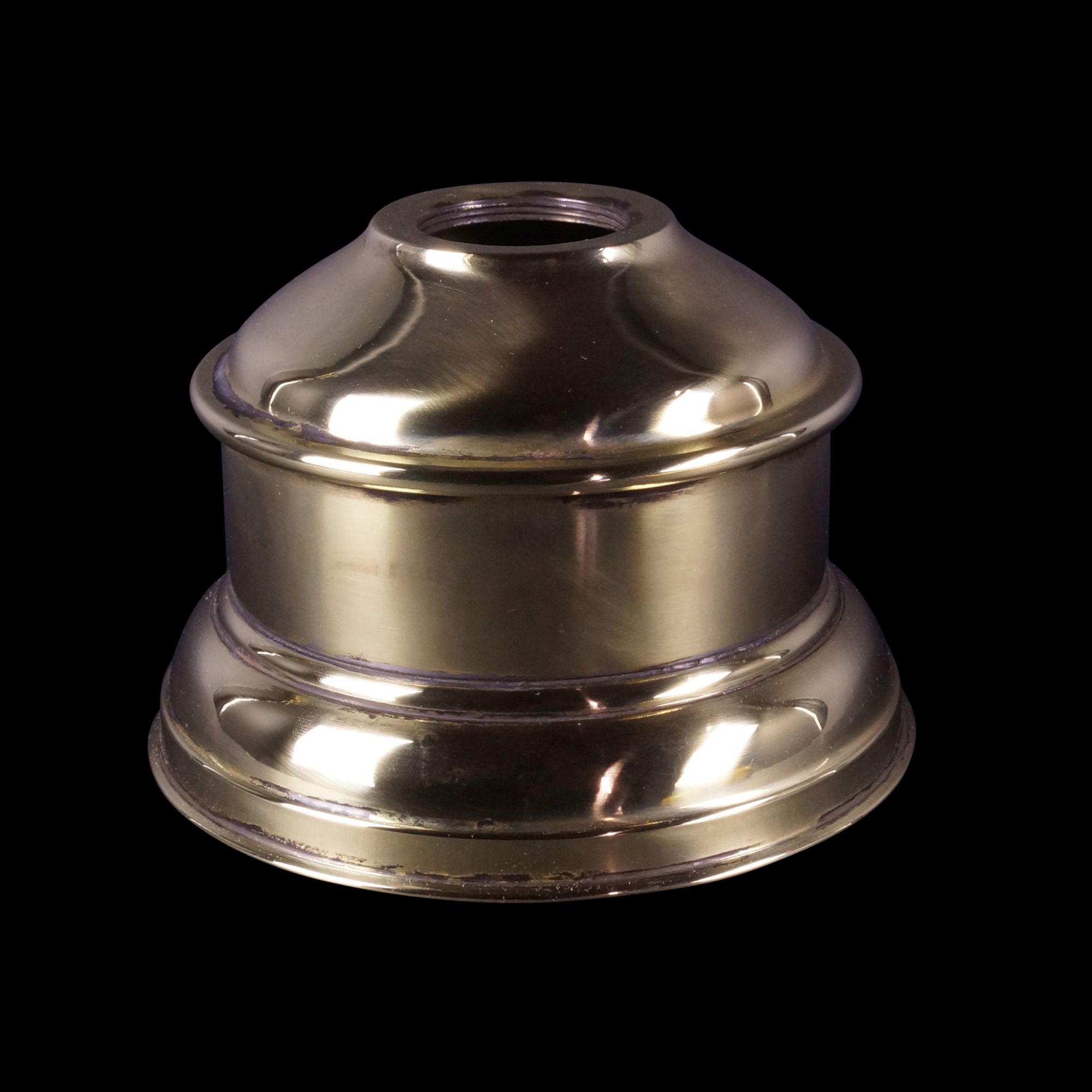 A raised base brass oil lamp font (fount) Old Flames Ltd