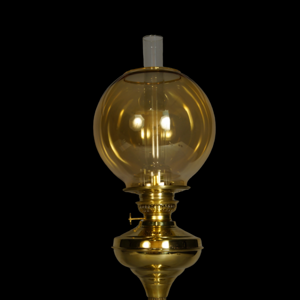 Clear Smoke Cognac Globe oil lamp shade Old Flames Ltd