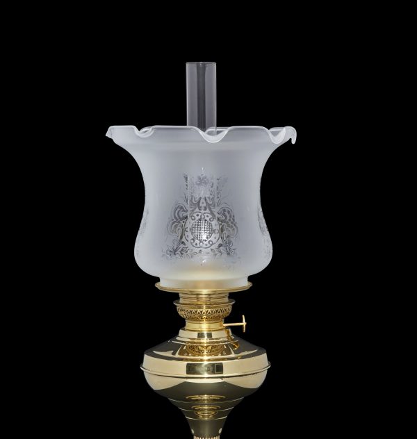 Clear Etched Pattern Tulip oil lamp shade