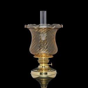 Cognac Swirl Line Optic Tulip oil lamp shade