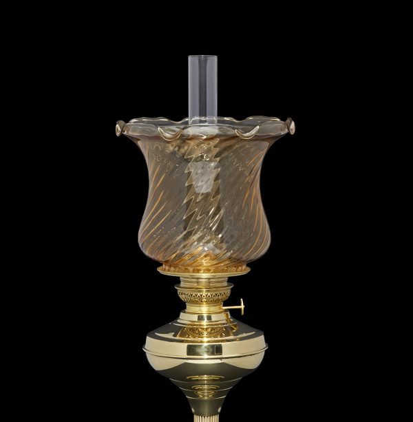 Cognac Swirl Line Optic Tulip oil lamp shade