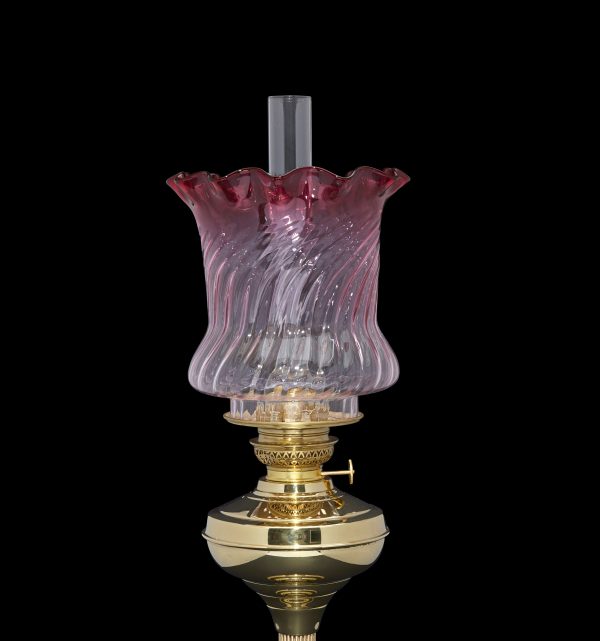 Cranberry to Clear Tulip oil lamp shade